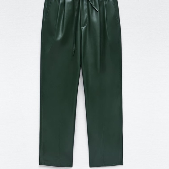 Faux leather forest green pant - Picture 6 of 6
